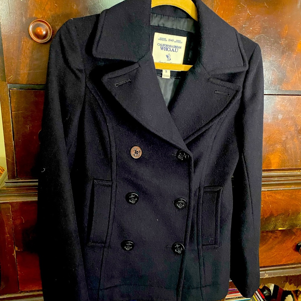 Woman’s navy pea coat